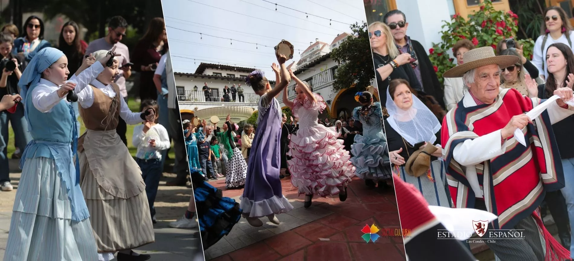 Trece estaciones distribuidas por distintos espacios del Estadio reunieron danza española, folclore chileno y colectividades en una jornada familiar y participativa.